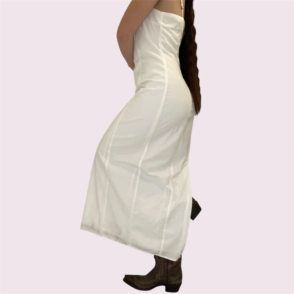 Abercrombie & Fitch White Cotton Maxi Dress
